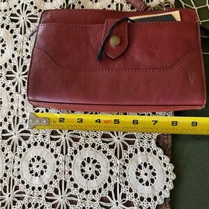 Frye Women's Deep Red Leather Wallet
